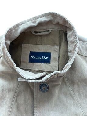 Massimo Dutti Utility Jacket Tan Cotton Field Jacket Minimalist Style Size XL